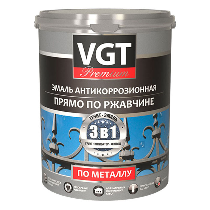 VGT / ВГТ ВД-АК-1179 ПРОФИ эмаль по металлу, антикоррозионная, черный (0,6кг)